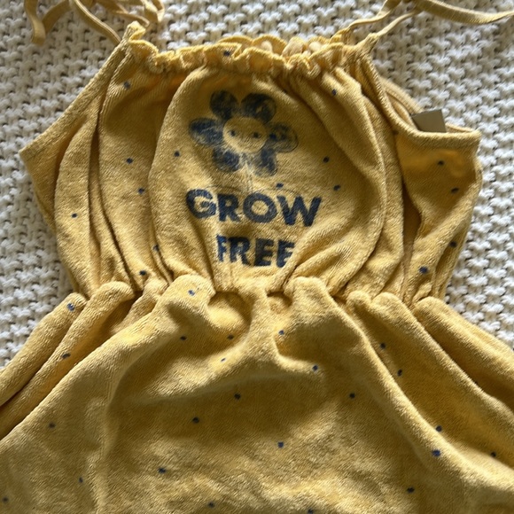 Terry yellow polka dot flower dress. - Picture 3 of 5